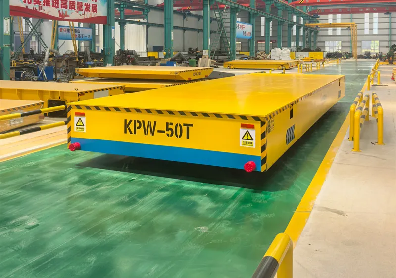 Cart de plataforma de transferencia de batería de 50 toneladas Cartro plano eléctrico hecho en China